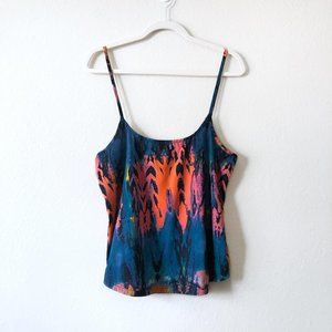 HURLEY Hazel Cami M Satin Abstract Tie-Dye Tank